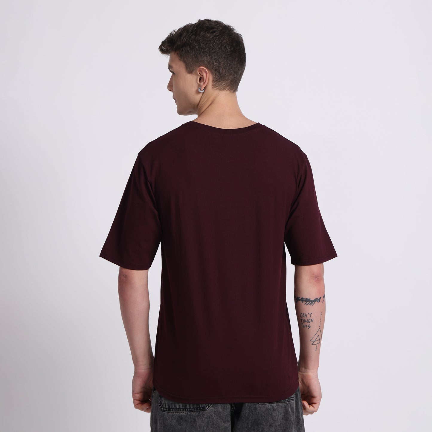 Oversized Cotton T-Shirt | Breathable & Timeless Style | Plum Wine
