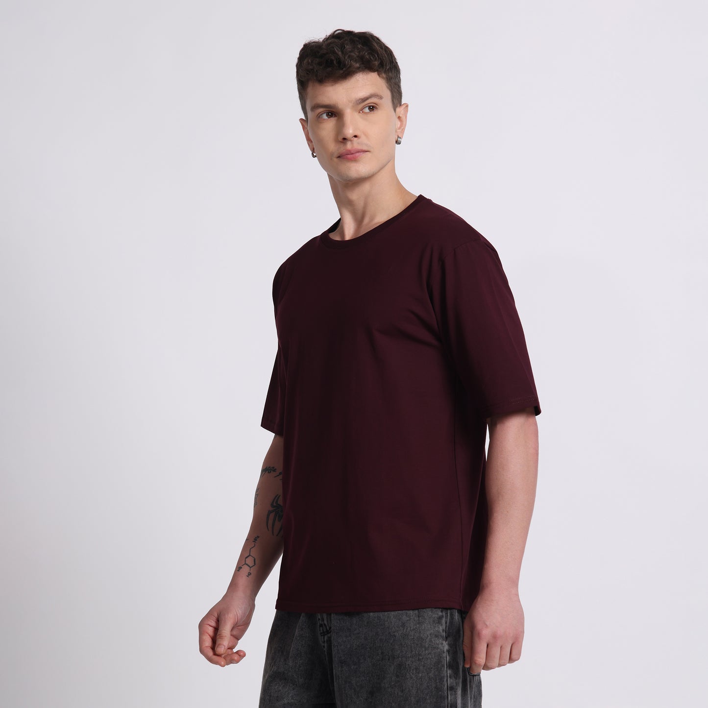 Oversized Cotton T-Shirt | Breathable & Timeless Style | Plum Wine