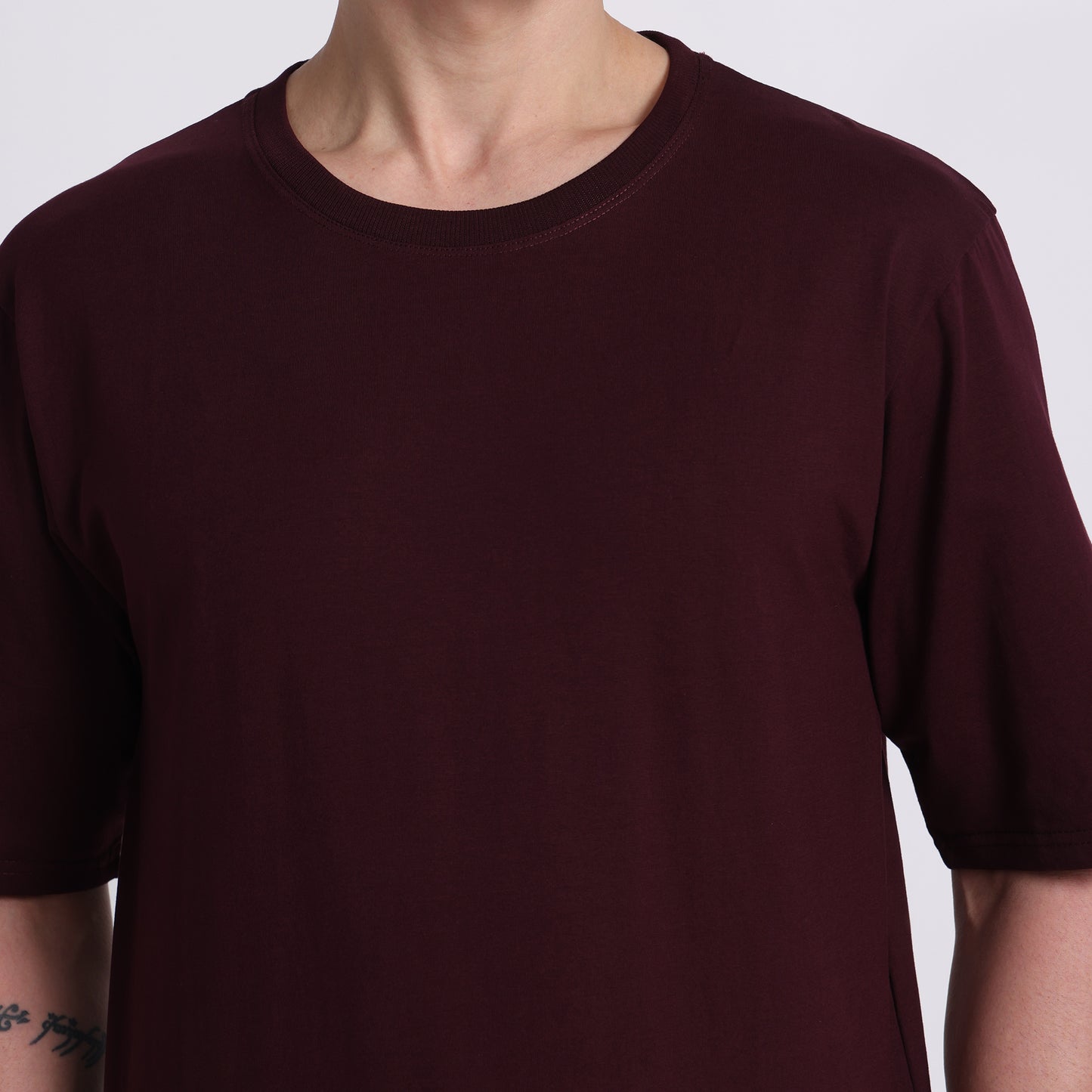 Oversized Cotton T-Shirt | Breathable & Timeless Style | Plum Wine