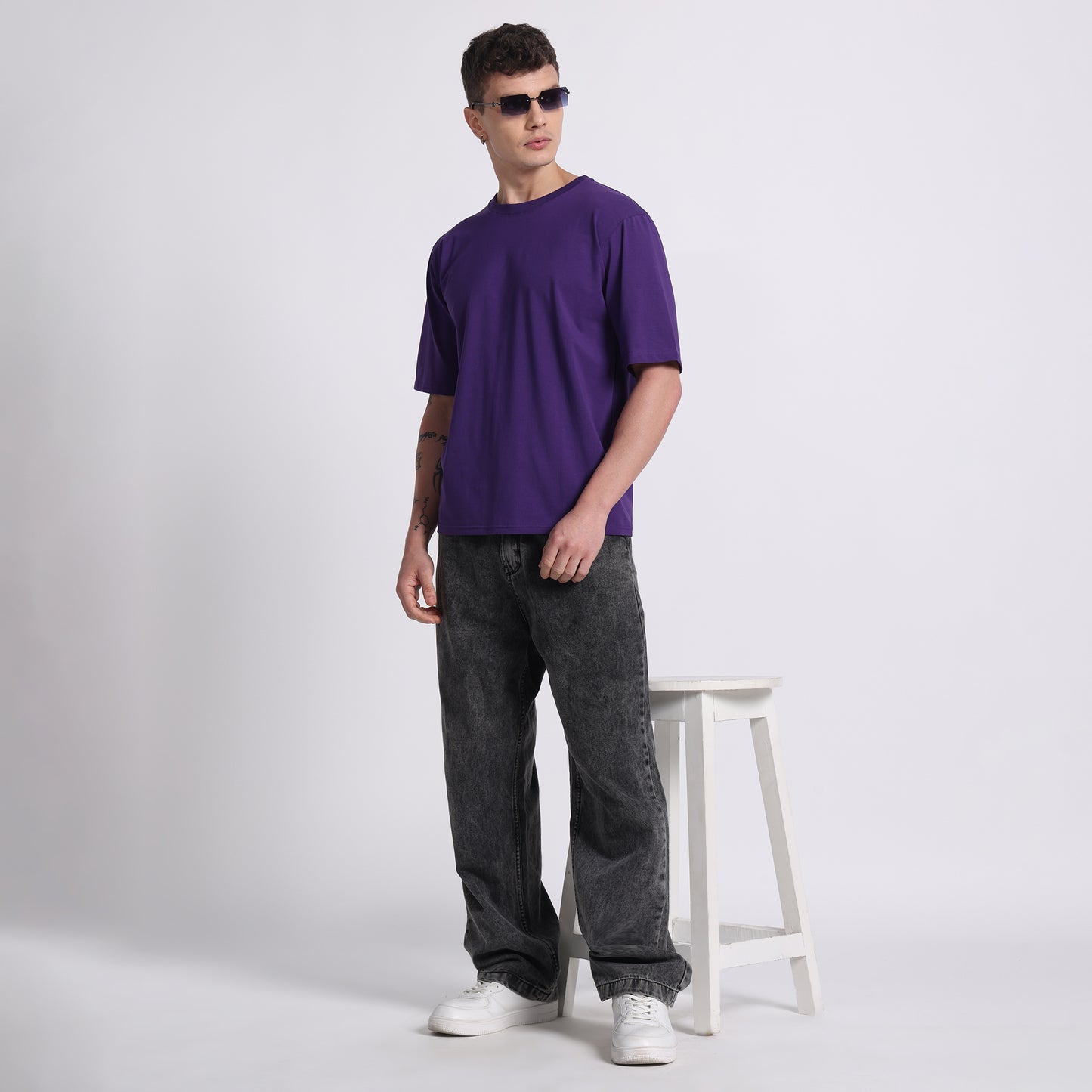 Oversized Cotton T-Shirt – Galaxy Purple | Bold & Breathable Comfort