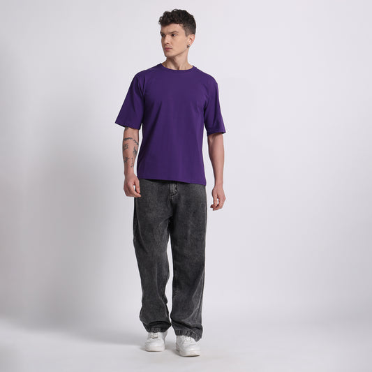 Oversized Cotton T-Shirt – Galaxy Purple | Bold & Breathable Comfort