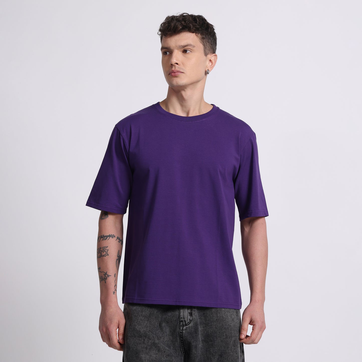 Oversized Cotton T-Shirt – Galaxy Purple | Bold & Breathable Comfort