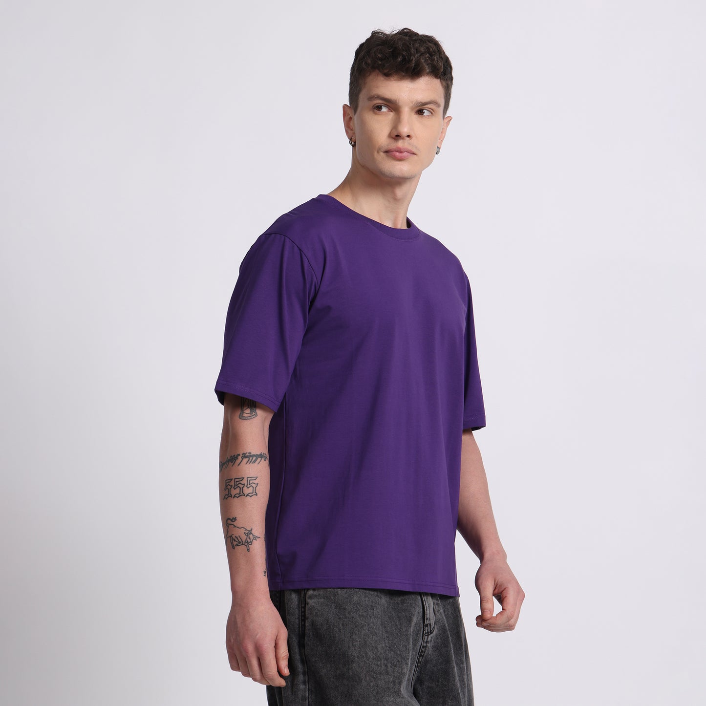 Oversized Cotton T-Shirt – Galaxy Purple | Bold & Breathable Comfort
