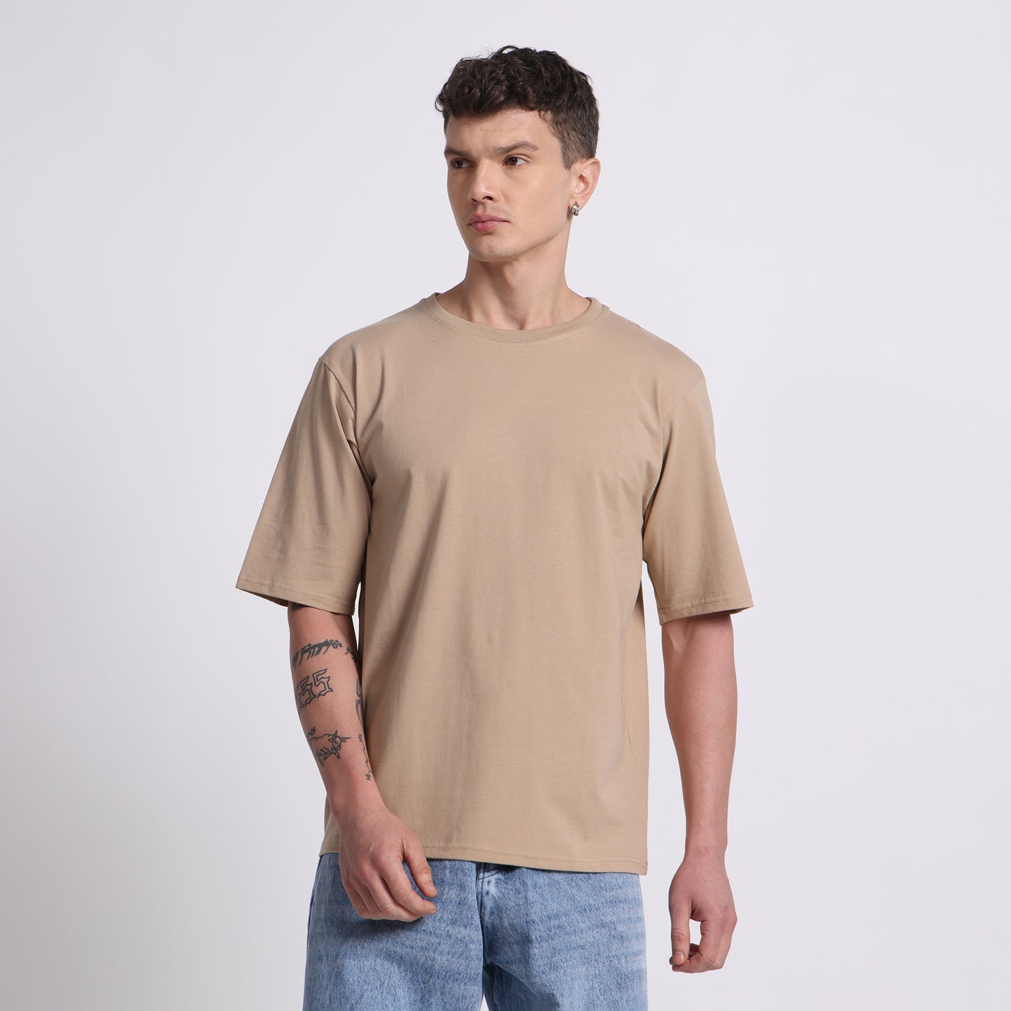 Oversized Cotton T-Shirt | Breathable & Timeless Style | Dune Beige