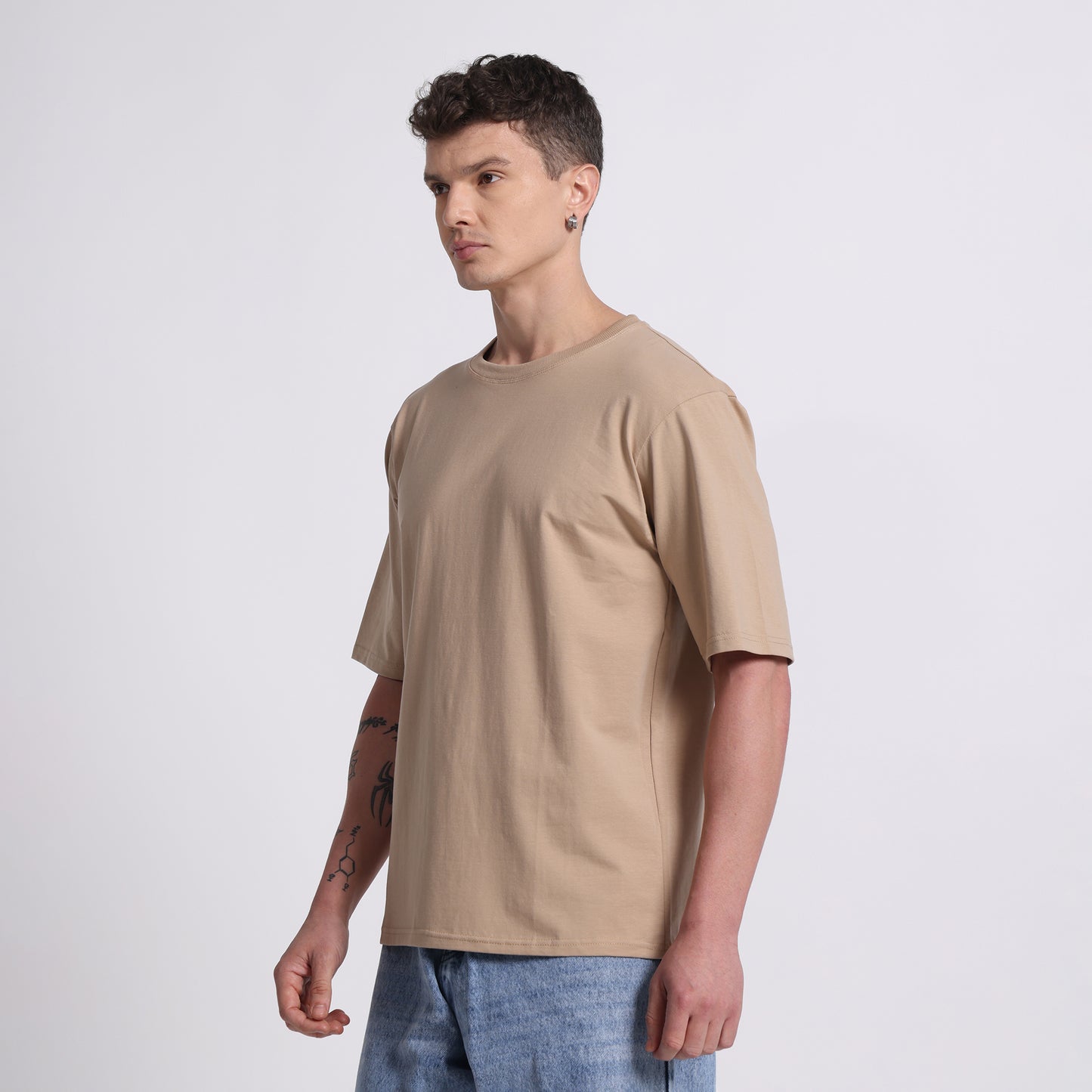 Oversized Cotton T-Shirt | Breathable & Timeless Style | Dune Beige