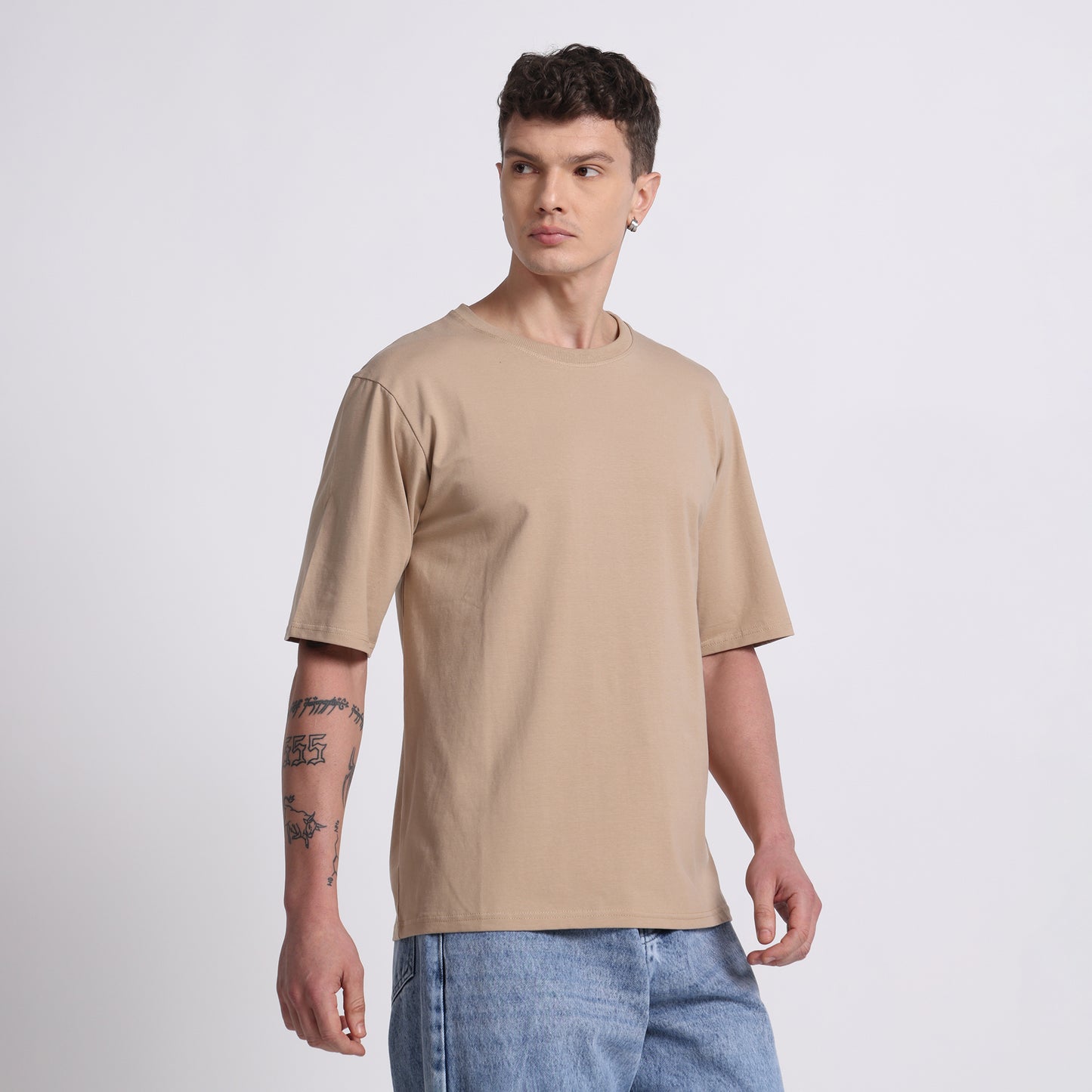Oversized Cotton T-Shirt | Breathable & Timeless Style | Dune Beige