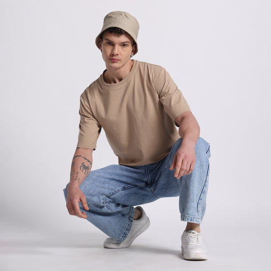 Oversized Cotton T-Shirt | Breathable & Timeless Style | Dune Beige