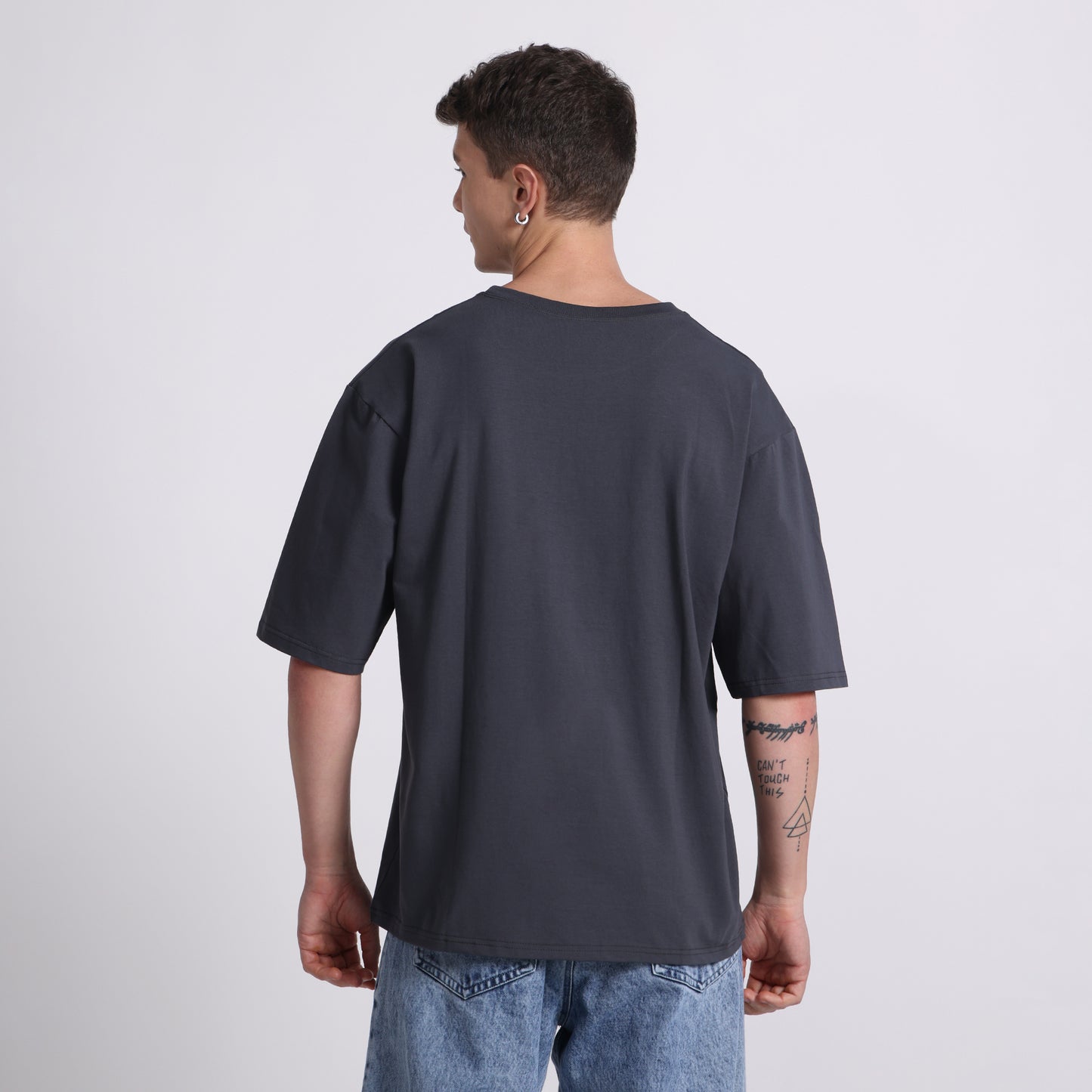 Oversized Cotton T-Shirt – Storm Slate | Bold & Breathable Comfort