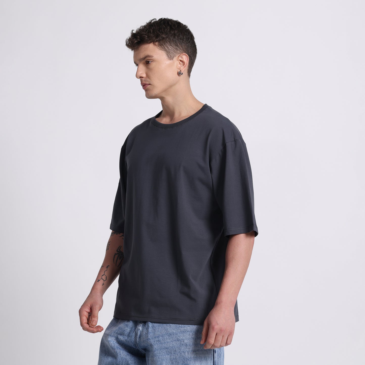 Oversized Cotton T-Shirt – Storm Slate | Bold & Breathable Comfort