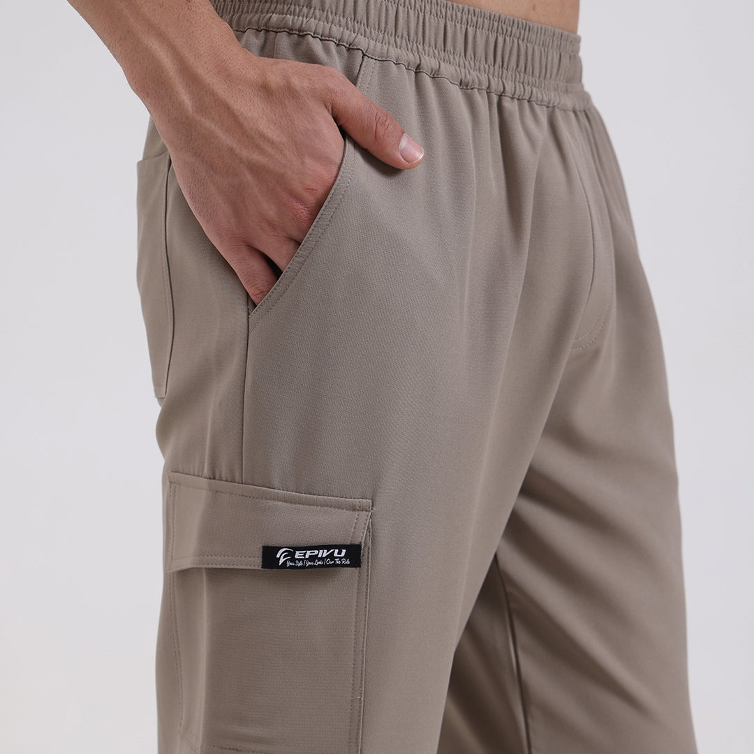 Men’s Convertible Trekking Cargo Pants – Premium Outdoor Hiking & Travel Wear, Beige
