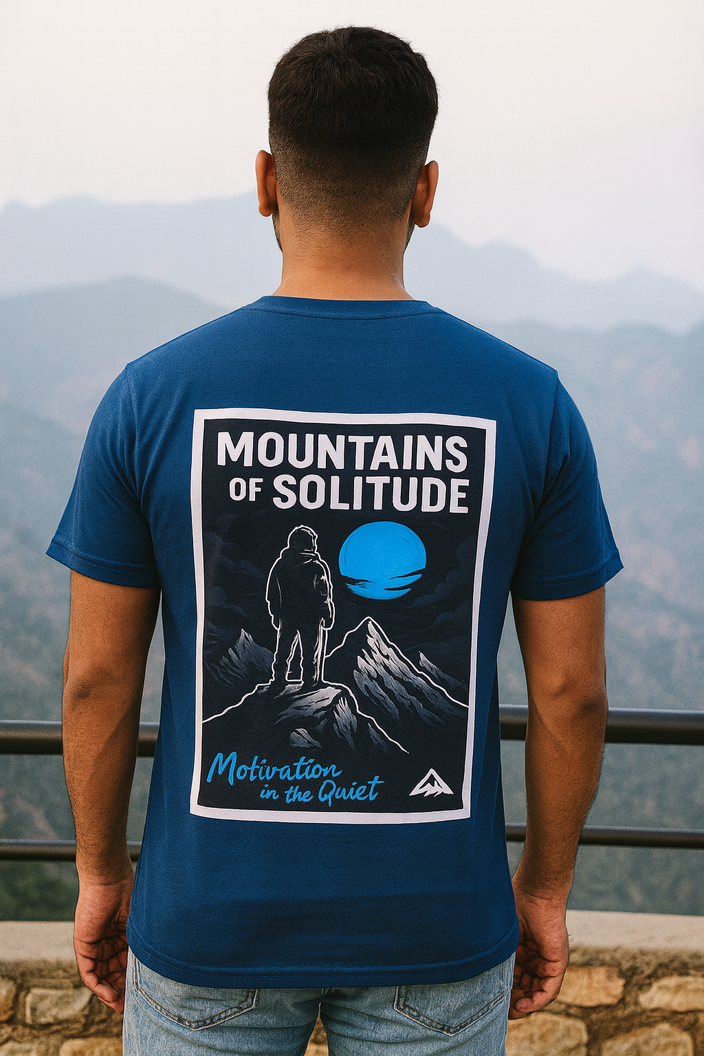 Mountains of Solitude T-Shirt – Adventure Graphic Regular Tee for Men | Motivation in the Quiet