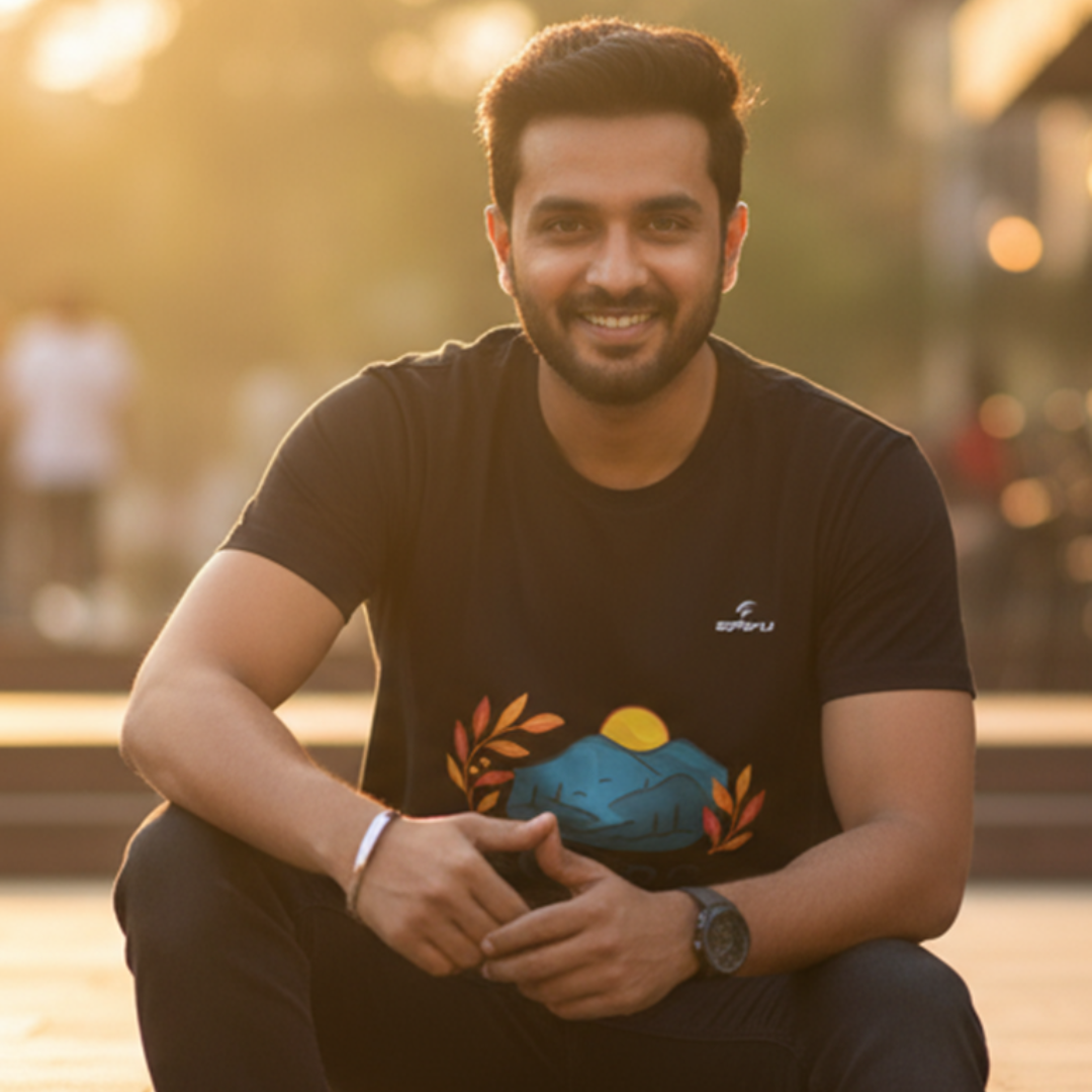 Coorg State of Mind Graphic Regular T-Shirt – Travel-Inspired Pure Cotton Tee for Men