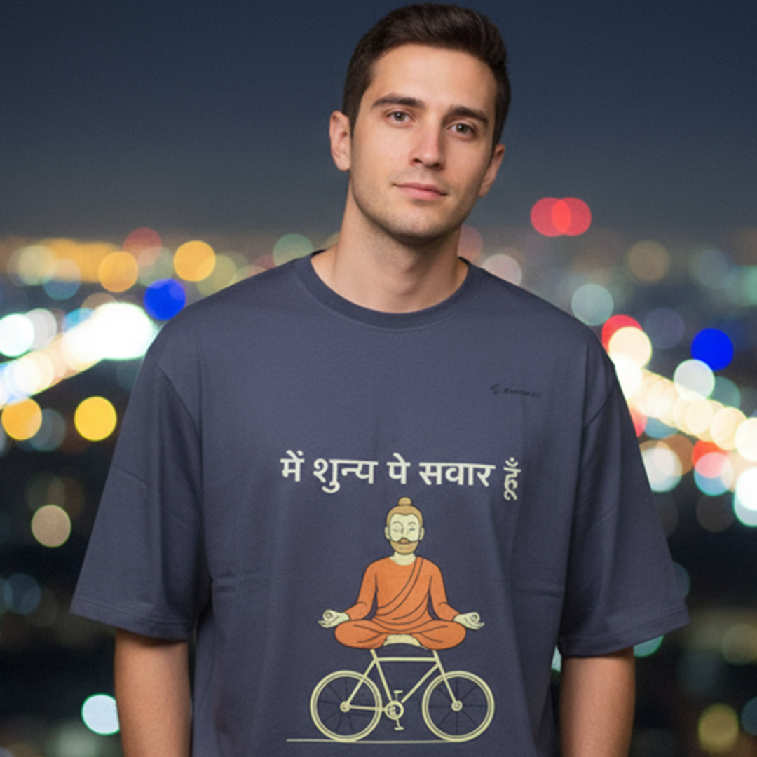 Main Shunya Pe Savaar Hoon T-Shirt for Men – Spiritual Hindi Quote Oversized Tee