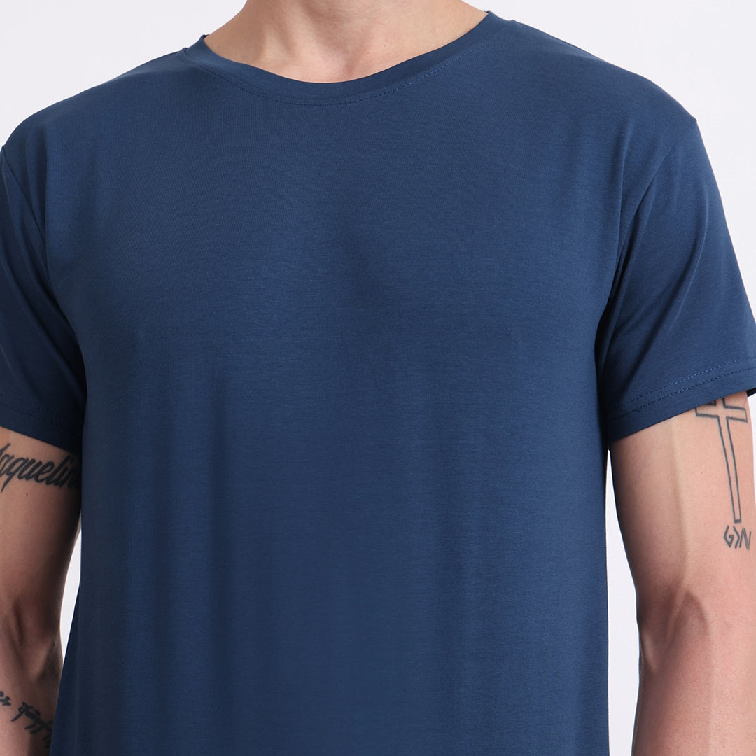 Regular Fit Cotton T-Shirt – Navy Blue | Comfortable & Timeless Style