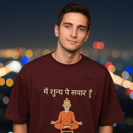 Main Shunya Pe Savaar Hoon T-Shirt for Men – Spiritual Hindi Quote Oversized Tee