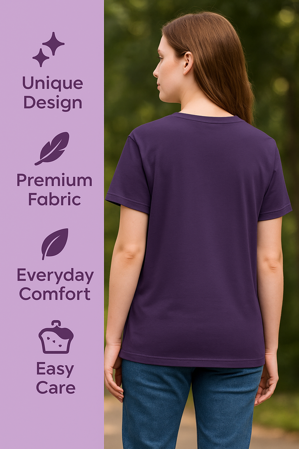Angel Energy Oversized Graphic T-Shirt for Women – Aesthetic Purple Tee with Angel Wings Print