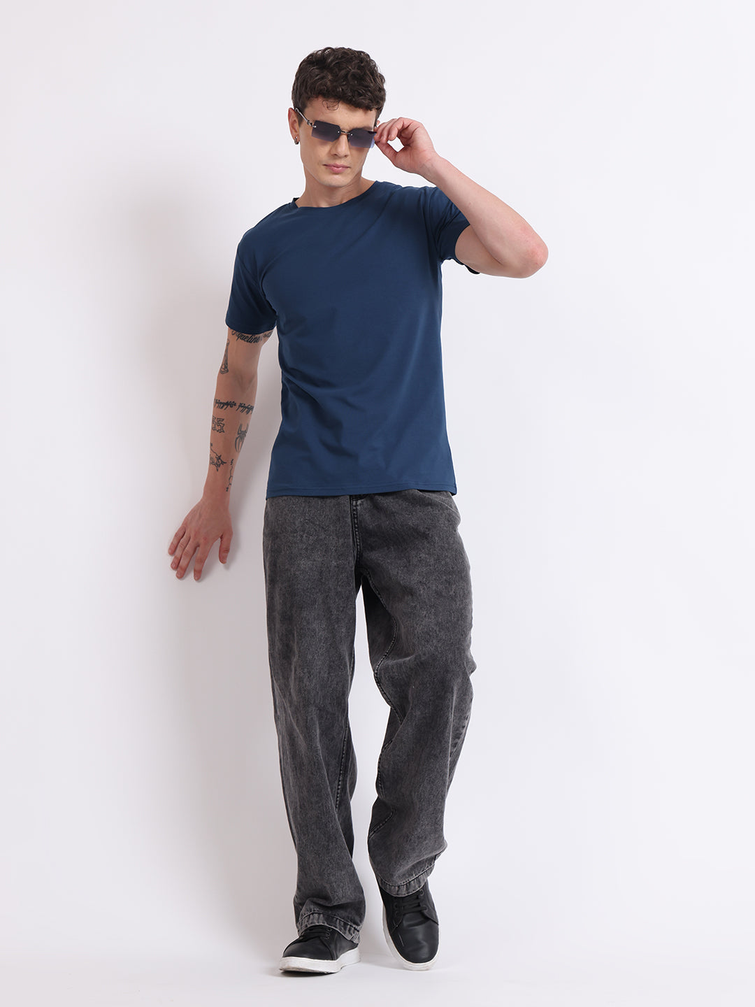 Regular Fit Cotton T-Shirt – Navy Blue | Comfortable & Timeless Style