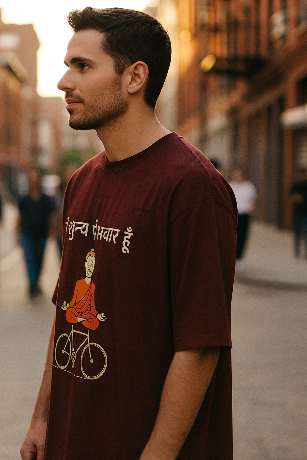Main Shunya Pe Savaar Hoon T-Shirt for Men – Spiritual Hindi Quote Oversized Tee