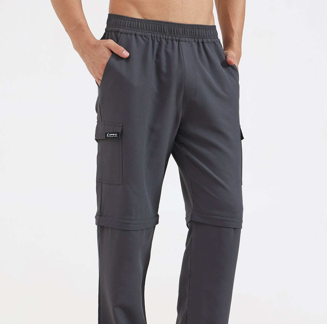 Men’s Convertible Trekking Cargo Pants – Premium Outdoor Hiking & Travel Wear, Grey