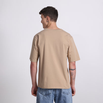 Oversized Cotton T-Shirt | Breathable & Timeless Style | Dune Beige
