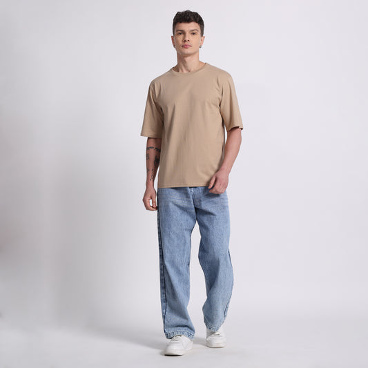 Oversized Cotton T-Shirt | Breathable & Timeless Style | Dune Beige