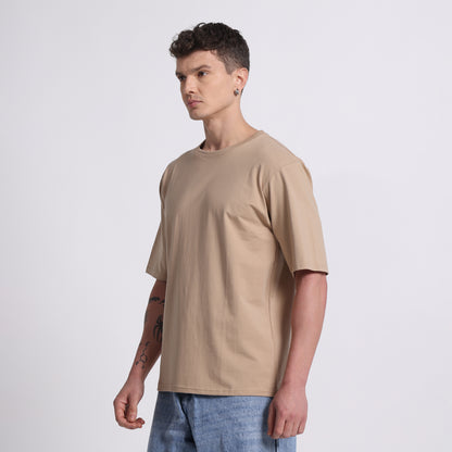 Oversized Cotton T-Shirt | Breathable & Timeless Style | Dune Beige