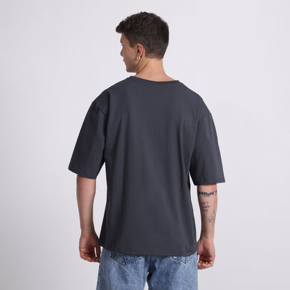 Oversized Cotton T-Shirt – Storm Slate | Bold & Breathable Comfort