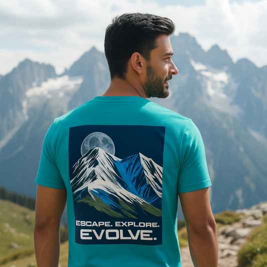 Escape. Explore. Evolve. Adventure Graphic Regular T-Shirt – Mountain Explorer Tee for Men