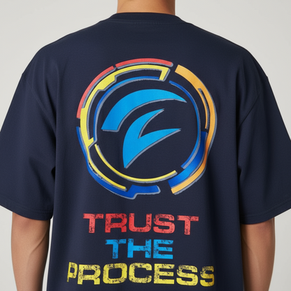 Trust The Process Oversized Graphic T-Shirt – Motivational Streetwear Tee for Men, Grey